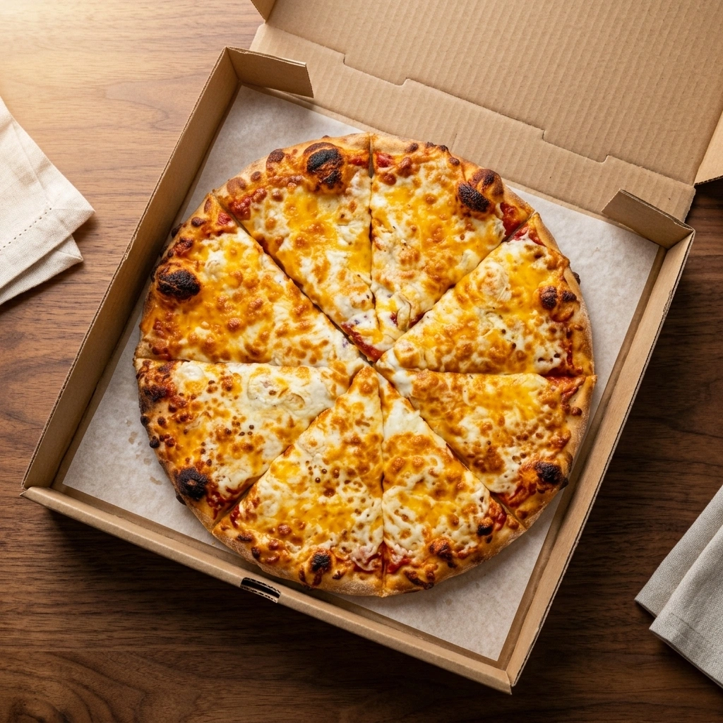 Deluxe Pizza with pepperoni, salami, Italian sausage, mushroom, green pepper and mozzarella at Oven Flames Pizza Dover, SE Calgary